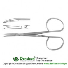 Ribbon Iris Scissor Curved - Flat Shanks - Sharp , 9.5 cm - 3 3/4"